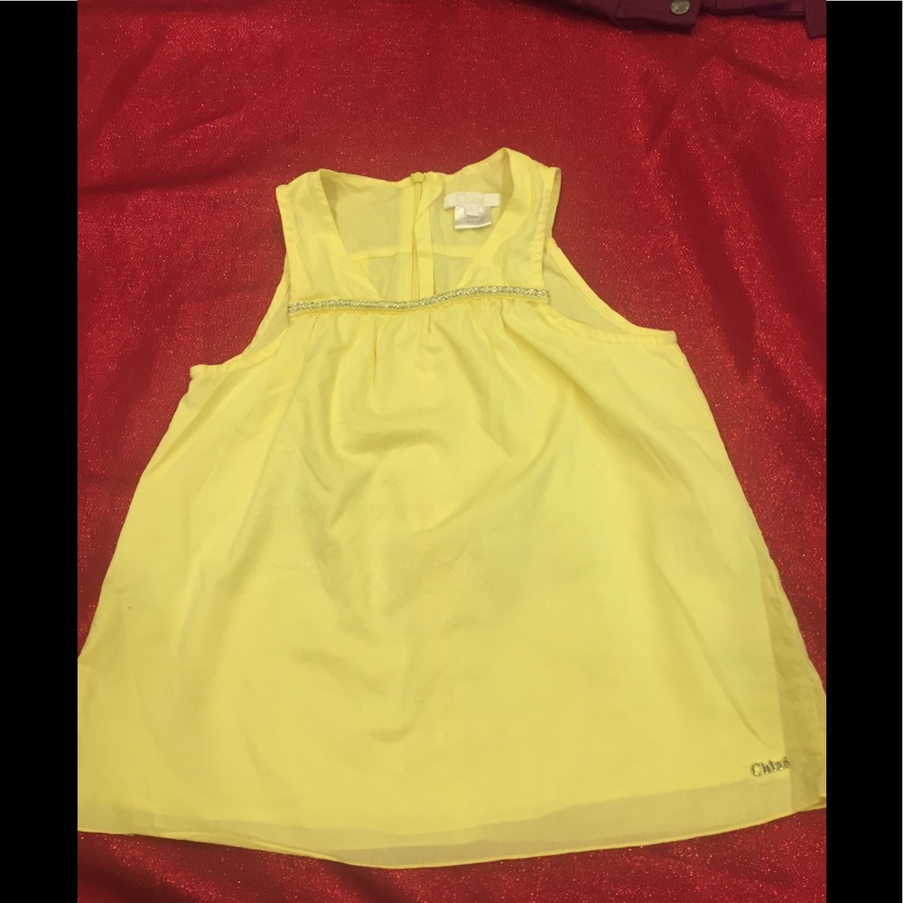 Authentic Chloe yellow shirt, size 8